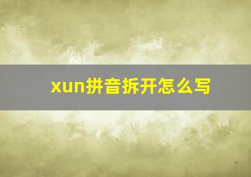 xun拼音拆开怎么写