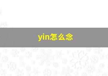 yin怎么念