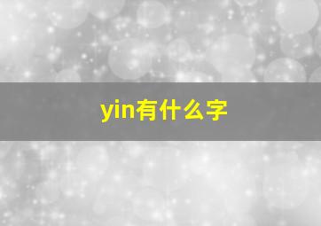 yin有什么字