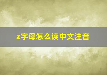 z字母怎么读中文注音