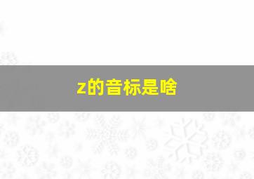 z的音标是啥